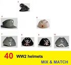 II wojna światowa 40-częściowy hełm kapelusz kapitan czapka głowa II wojna światowa niemiecka II wojna światowa MOC niestandardowe bloki