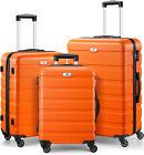 Ensemble de bagages 3 pièces coque rigide bagage avec roues rotatives, serrure TSA, 20 24