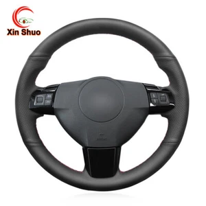 Black Artificial Leather Car Steering Wheel Cover for Opel Astra H Signum Vectra - Picture 1 of 6