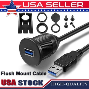 Car Dash board Flush Mount USB3.0 Socket Extension Panel Cable one/Dual Port - Picture 1 of 8