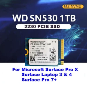 NEW WD PC SN530 M.2 2230 SSD NVMe PCIe 1TB For Microsoft Surface Pro X Pro 7+ 8 - Picture 1 of 8