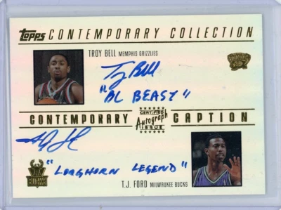 2003-04 Topps Contemporary Collection Caption Autograph Troy Bell T.J. Ford - Image 1 of 2