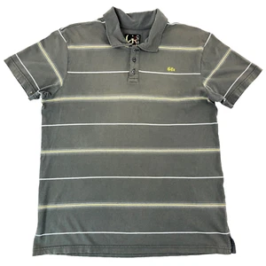 GUESS Polo Para Hombres 2XL XXL Verde Amarillo Rayas Golfista Golf Rugby A99 - Imagen 1 de 11