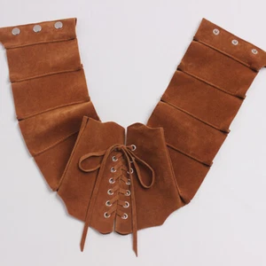 Women Suede Leather Wide Belt Obi Waist Waistband Corset Cincher Wrap Retro - Picture 1 of 20