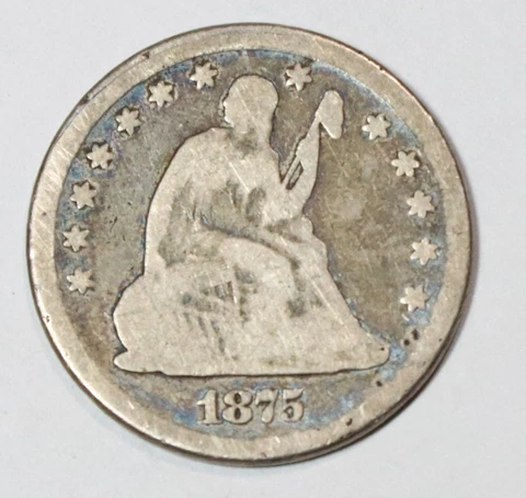 1875 Liberty Seated Quarter GOOD CONDITION   LOT # 1452 Cover