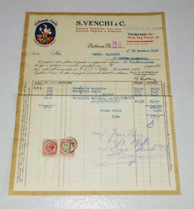 Fattura 1930 S. VENCHI TORINO Caramelle Cioccolato confetti - Pubblicità 21/1 - Picture 1 of 1