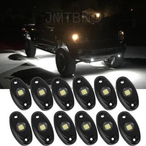 Para Toyota Tundra Tacoma Blanco 12 Cápsulas LED Roca Bajo Cuerpo Luces Brillantes Lámparas - Imagen 1 de 16