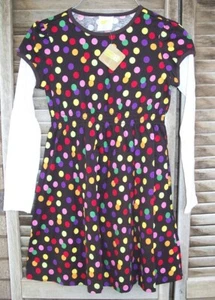 CRAZY 8~nwt brown polka dot dress~L~10-12~NEW~long sleeves~ - Picture 1 of 2