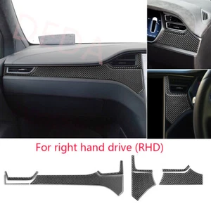 Juego de paneles de tablero de instrumentos copiloto de fibra de carbono 8xRHD para Tesla Modelo S 2012-2020 - Imagen 1 de 17