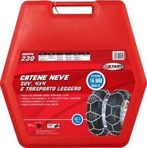 Set due pezzi catene da neve 16MM gruppo 230 per SUV 4x4 e trasporto leggero - Foto 1 di 6