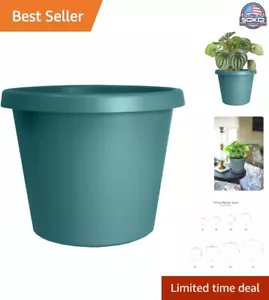 UV-Resistant Large Plant Pot with Saucer - Stylish Indoor Outdoor Planter Set - Picture 1 of 6
