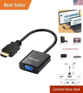 HDMI to VGA, Gold-Plated HDMI to VGA Adapter Male to Female for Computer, Des... - Picture 1 of 9
