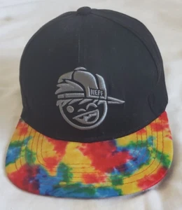 Neff Baseball Cap Flat Brim Snapback Embroidery Hat Cap Tie Dye Black - Picture 1 of 10