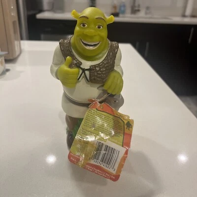 Botella de champú de plástico Dreamworks 2004 8" Shrek 2 - Shrek & Donkey - vacía Foto 1 de 4