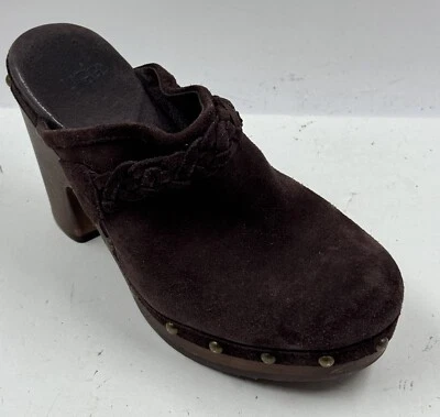 Ugg Kaylee  Clog Women's 6 Brown Leather Studded Heel Slip On Shoes 3210 - Image 1 of 4