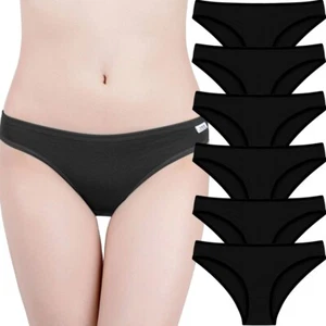 6 bis 18 Stück Damenslips Schlüpfer Unterhosen Baumwolle Schwarz Tanga Strings - Bild 1 von 8