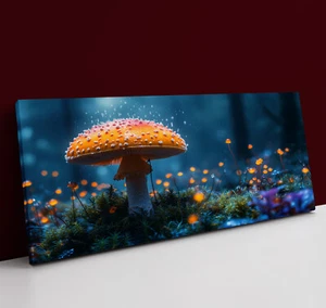 Magical Mushroom Fantasy Enchanted Forest CANVAS WALL ART PICTURE PRINT FRAMED - Picture 1 of 14