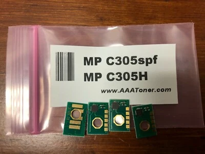 4 x Chip de tóner para Ricoh Aficio MP C305SPF, MP C305H (842119~ 842120) Recarga Foto 1 de 2