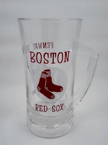 Vintage Boston Red Sox Fenway Park Clear Glass Beer Mug Cover