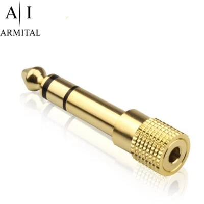 Adattatore Audio Jack TRS 6.35mm Maschio a 3.5mm Femmina per Cuffie Stereo - Immagine 1 di 4