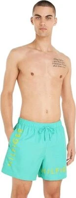 Tommy Hilfiger Moyen Cordon [ Gr. M ] Short de Bain Vert Neuf Emballage - Photo 1/2