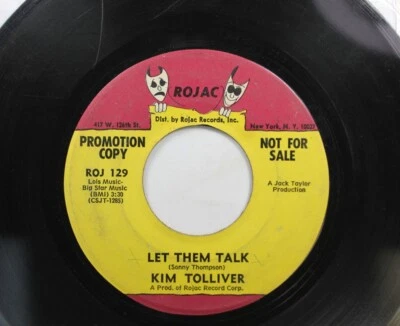 Hear! Northern Soul Deep Promo 45 Kim Tolliver - Let Them Talk / I’Ll Try To Do - Image 1 of 2