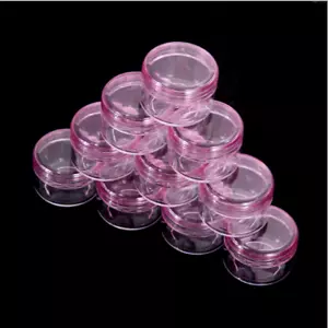 10Pcs Mini Plastic Box for Travel Jar Containers Round Cosmetic Makeup Cream Pot - Picture 1 of 6