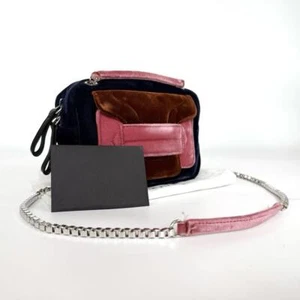 PIERRE HARDY Shoulder Bag Suede Navy/Pink - Picture 1 of 10