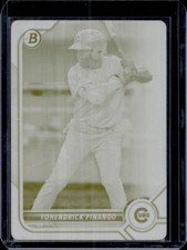 2022 Bowman Yohendrick Pinango Yellow Printing Plate Prospect #1/1 Cubs