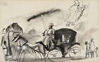 Poster Decoration.Home wall.Room art design.Jules Pascin drawing.Carriage.15179