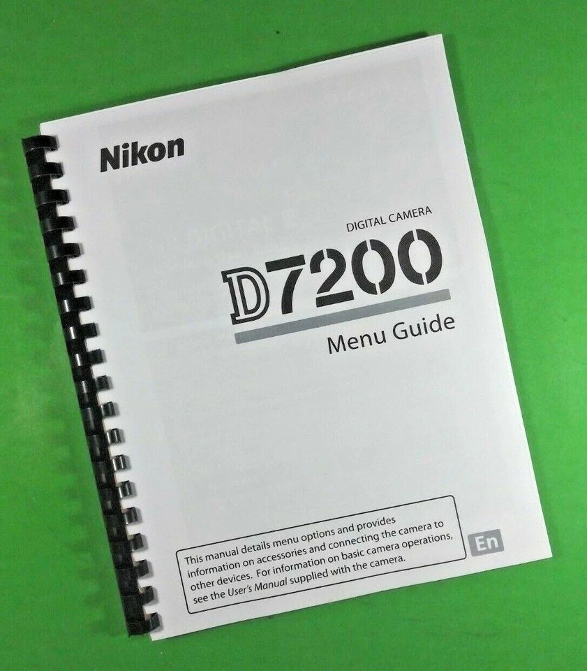 Owners Manual for Nikon D7200 Camera 202 Pages W/Clear Covers! - Image 1 of 1