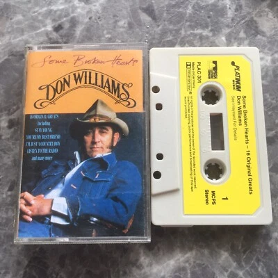 DON WILLIAMS 'SOME BROKEN HEARTS' CASSETTE - 1988 PLATINUM, MADE IN GERMANY TAPE - Image 1 of 2