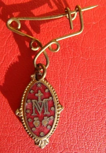 ANTIGUA VATICANO Medalla de Nuestra Señora de las Gracias Milagroso Esmalte Rojo Medalla Insignia - Imagen 1 de 20