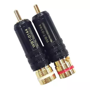 WBT-0144 Gold plated RCA plug lock Soldering Audio/Video plugs Conn od:ti - Afbeelding 1 van 12