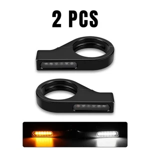 Horquilla de luz de señal de giro LED 41 mm blanco ámbar DRL para Yamaha V Star 1100 Raider XV - Imagen 1 de 8