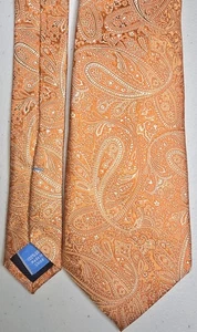 Corbata COUNTESS MARA Augustin Paisley Naranja Nueva con Etiquetas 3"W 57"L -1242 - Imagen 1 de 4