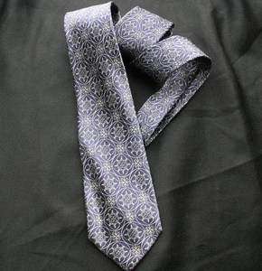 Vintage STEFANO RICCI Circle & Star Blue Silk Tie - Picture 1 of 3