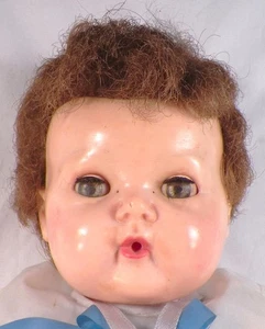 American Character Tiny Tears Doll Hard Plastic Head Vinyl Body 15in Romper AsIs - Picture 1 of 10