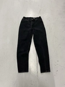 Vintage Levis 512 Slim Fit Tapered Leg 28 30 Black Denim Jeans 90s Made In USA - Picture 1 of 10
