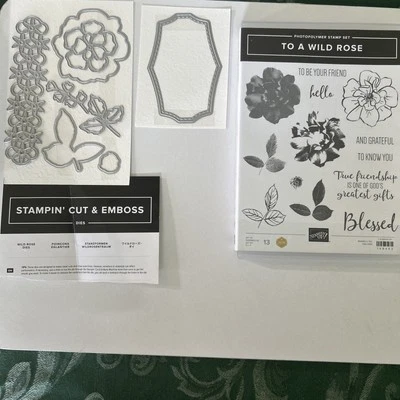 Stampin Up TO A WILD ROSE stamp Set & WILD ROSE Dies Bundle - Image 1 of 4