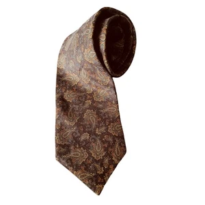 BROOKS BROTHERS Markets Men’s Silk Neck Tie Brown Paisley - Picture 1 of 4