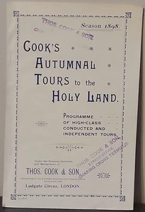 1898 Cook's Autumnal Tour Holy Land Illustrated Booklet Travel Antique Map - Imagen 1 de 6