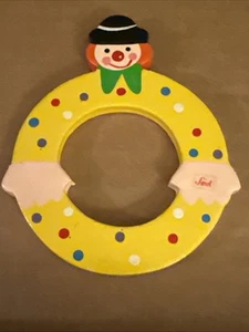 Vintage Sevi handbemalt Holz Alphabet Buchstabe 3,5" Clown Kind Baby Deko "O" - Bild 1 von 3