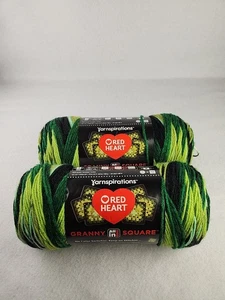 Red Heart All in One Granny Square Yarn-Verdant Vine Pack of 2 - Picture 1 of 4