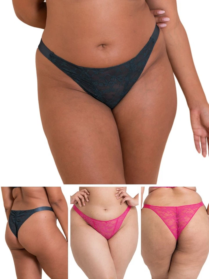 Tanga de encaje Curvy Kate toda la noche tiro medio calzoncillos bragas lencería Foto 1 de 1