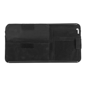 Black Auto Interior Acces Pocket Car Sun Visor Muti Organizer Card Cash Storage - Picture 1 of 7