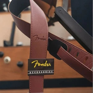 Fit Fender 2,3" breit verstellbar Baumwoll-Kunstleder E-Gitarre Bass Gurt - Bild 1 von 6