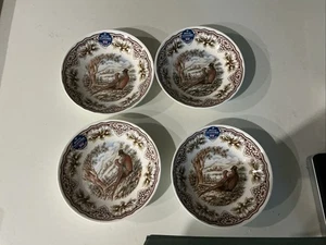 4 cuencos de sopa victorianos ingleses de cerámica Royal Stafford Homeland de 8 pulgadas, faisán - Imagen 1 de 4