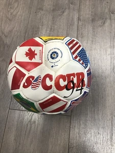Vintage 1994 World Cup Soccer Ball With All Participating World Flags As Is Flat - Picture 1 of 6