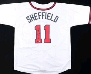 Gary Sheffield Signed Atlanta Braves Custom Jersey Beckett Witness BAS COA - Picture 1 of 4
